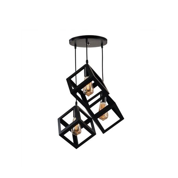 Minimalist Matte Black Geometric Metal Pendant Light