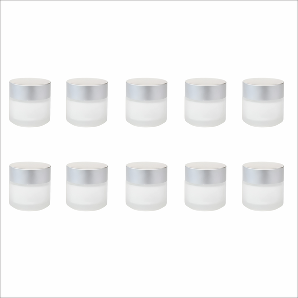 10 Pack 100ml Glass Cosmetic Jars with Lids - Refillable Container