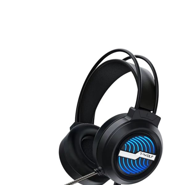 T-Wolf Wired Head Mounted Gaming Headset With Microphone And LED Lights