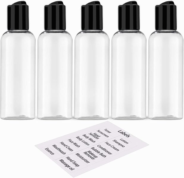 Travel Bottles, TSA Approved Leakproof Toiletry Containers, 3.4 oz, 5 Pack