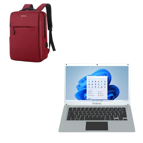 Proline V146 14" Celeron 8GB 256GB Win 11 Home Silver Notebook + Backpack