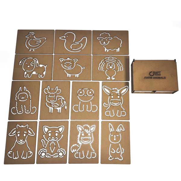 The Farm Animals Stencil Set - 14 pcs