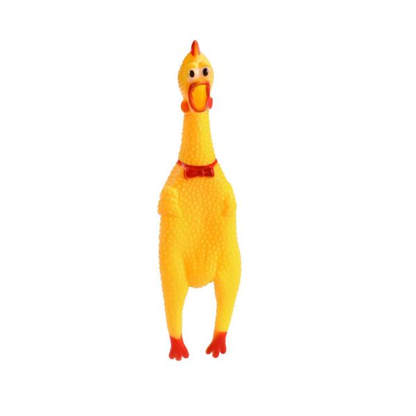 Small Screaming Rubber Chicken, 31CM Squawking Chicken (1-Pack)-Yellow