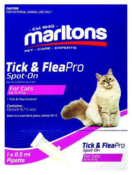 Marltons Tick &amp; Flea Spot-On Pro Cats 0.5ml