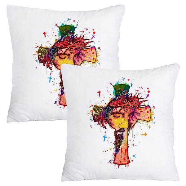 Scatter Cushion Cover Set - Cross with Jesus