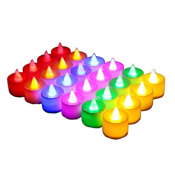 LED Muti-Color Candles Flameless with A set of 24 Pieces