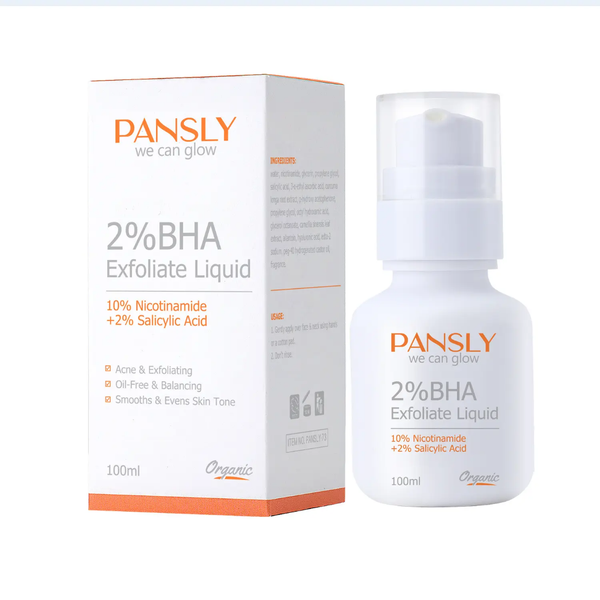 Pansly 2% BHA Exfoliate Liquid Acne Evens Skin Tone Peeling Solution -100ml