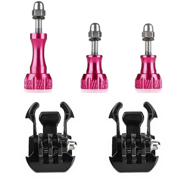 Aluminium Screws + Basic Mounts for GoPro - Pink - 5pcs