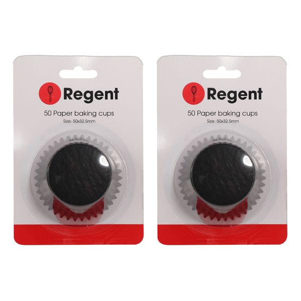 Regent Cake Cups Black Glassine Paper - 50 x 32.5mm 2 Pack 100 Pieces