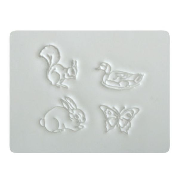 FMM Embosser Wildlife 1 Icing Fondant Tool Squirrel Duck Butterfly Rabbit