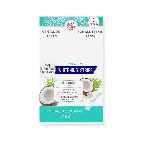 Teeth Whitening Strips - Natural Coconut Oil |Gentle on Teeth
