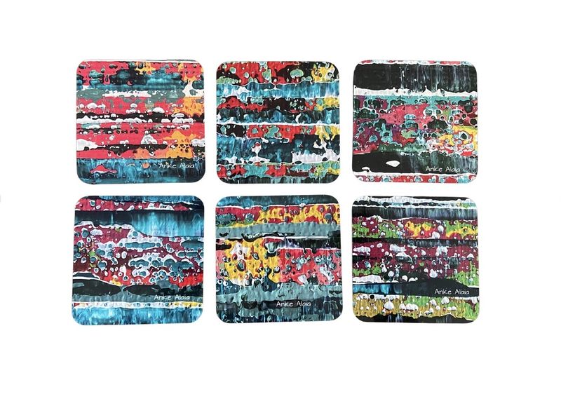 Art Coasters - Set of 6 - made of hardbord, neoprene and Sublimer