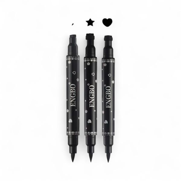3pcs Double Head Eyeliner Pen Set with Stamps