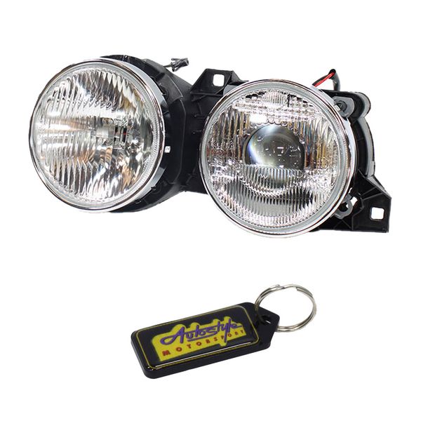 Replacement Headlight Compatible with BMW E30 1988 Smiley Lamp - LHS &amp; Keyring