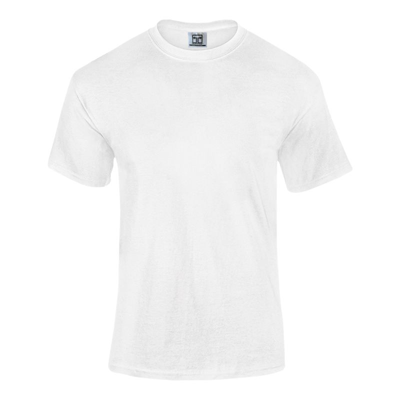 Bufftee Plain T-Shirt Plain White Crew Neck Shirt White 100% Cotton ...