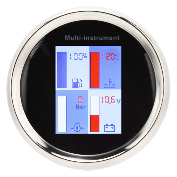 910 Digital Water Temp Gauge 00274 IP67 Waterproof LED Backlight Black Dial
