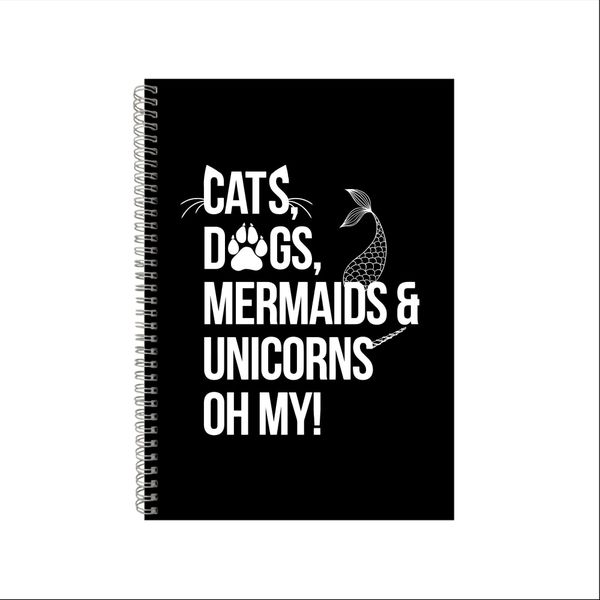 Cats Dogs Mermaids Unicorns Notebook Gift Idea A4 Notepad Pad 27