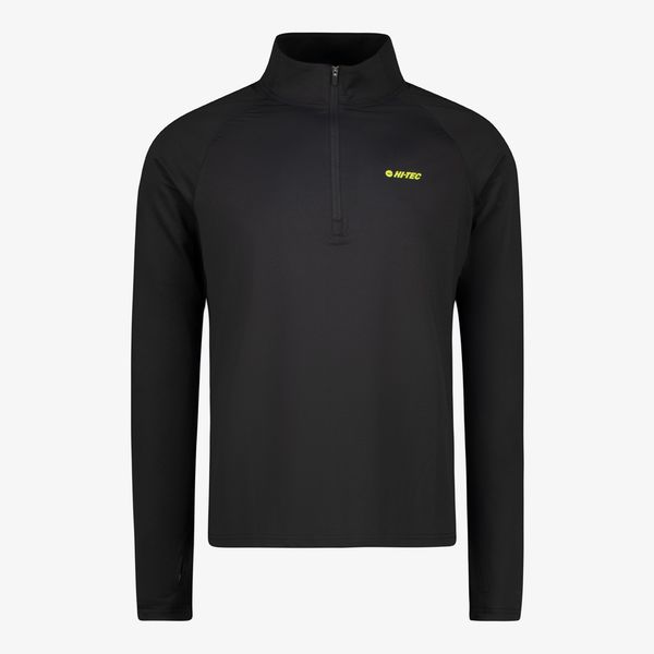 Hi-Tec Men's Geo 1/4 Zip Fitness Top - Black/Acid Lime