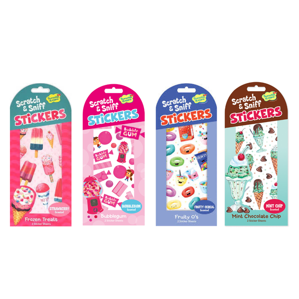 Peaceable Kingdom Scratch And Sniff Stickers Pack Of 4 Assorted