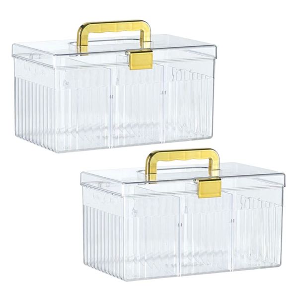 Medicine Storage Box First Aid Box Medicine Case Pill Storage Box - 2 Piece