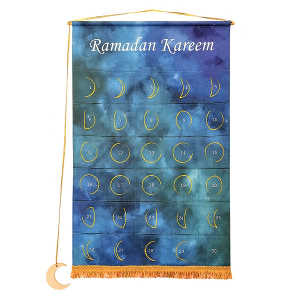 Eid Countdown Pocket Wall Hanging - Blue image