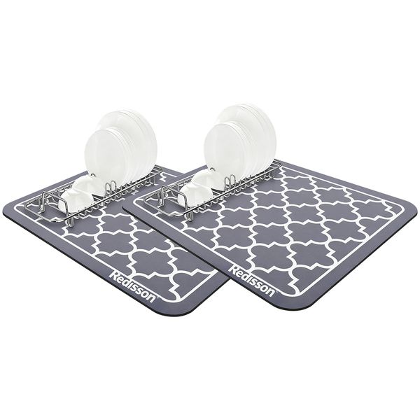 Dish Drying Mat Super Absorbent Drying Mat Easy Clean 16"x 24" - 2 Piece