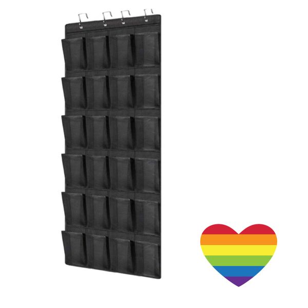 Home Storage 24-Large Mesh Pockets Shoe Organizer Rack Hanging with Heart