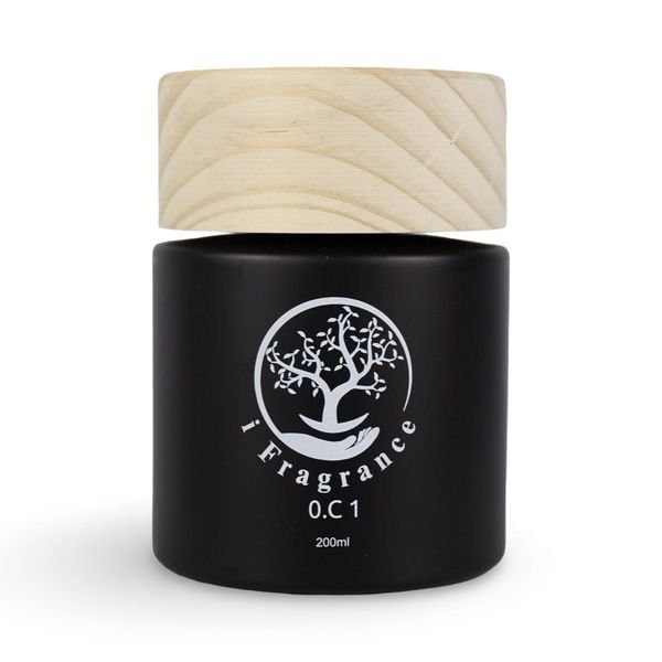 i fragrance Bergamot &amp; Tobacco Scented Round Wooden Cap Diffuser - 200ml