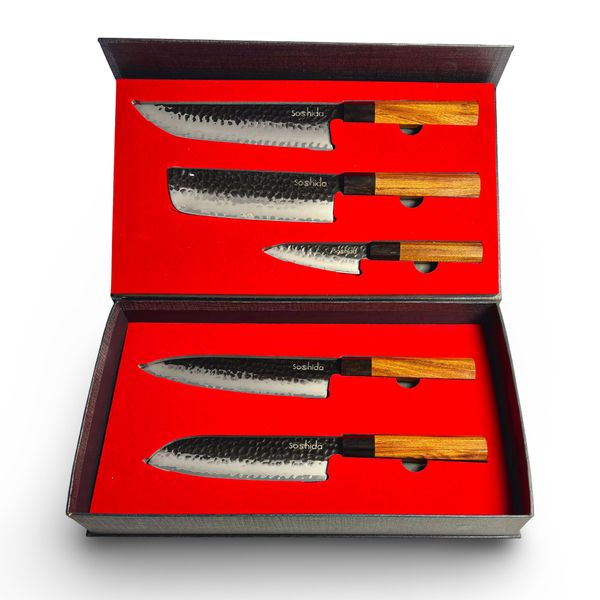 Soshida AUS10 Forged 5 Piece Knife Set