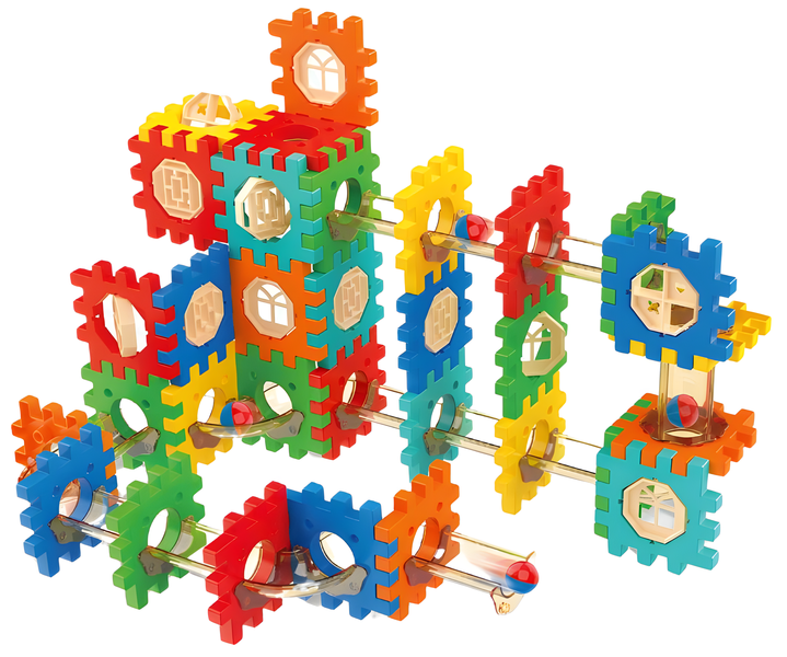 76 Piece Pipeline Rolling Building DIY Blocks Ball 3+ Age