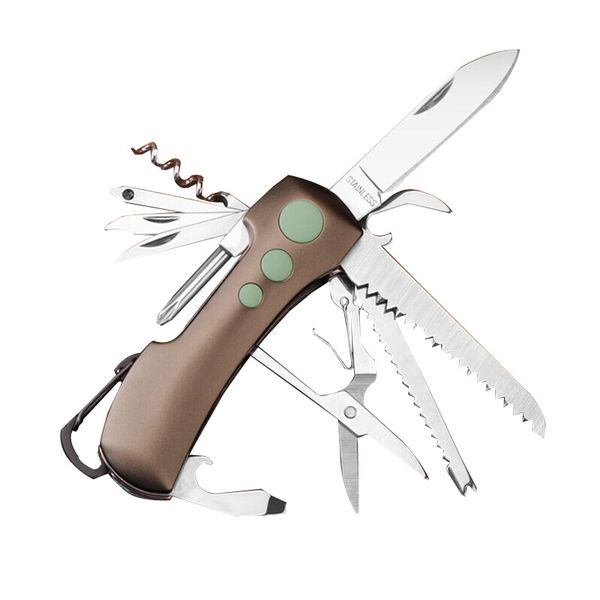 12-in-1 Multifunctional Pocket Knife, Portable Camping Everyday Carry Tool