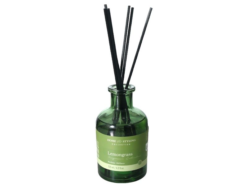 Reed Diffuser in Glass Bottle with 6 Rattan Sticks Lemongrass