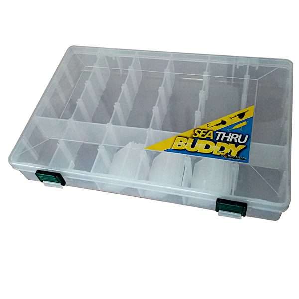 Kingfisher Seathru Buddy Utility Fishing Box - 36 Adjustable Compartments