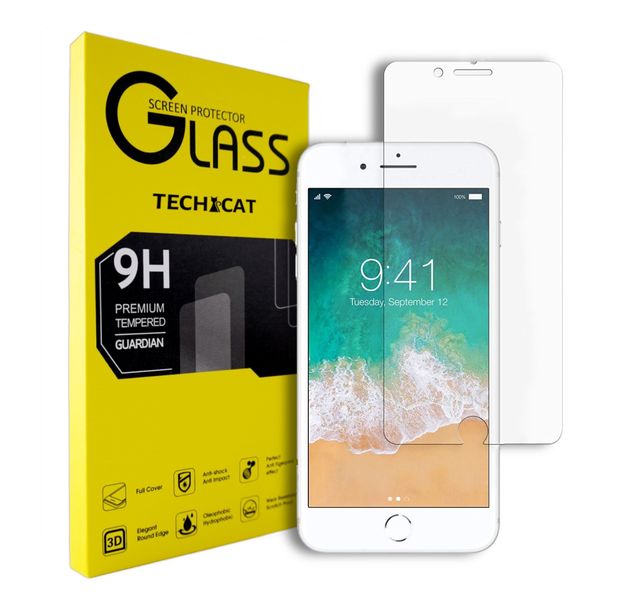 Techcat Apple iPhone 6/6s/7/8 Screen Protector Tempered Glass