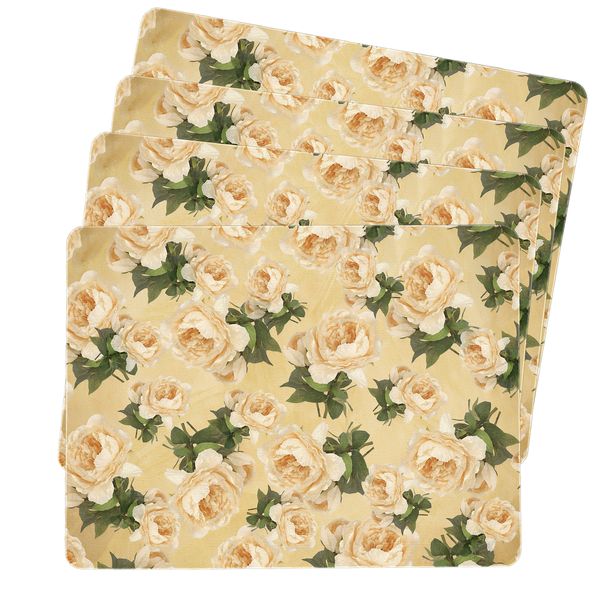 Cream and Green Floral Placemats