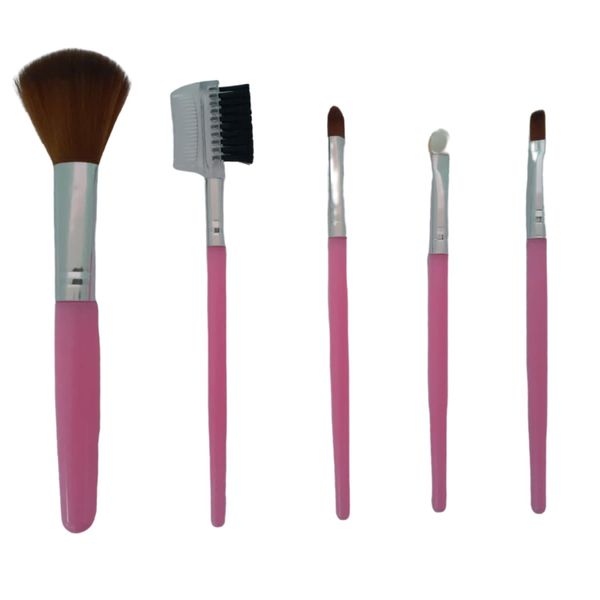 5 Piece Make Up Brush Set - Pink