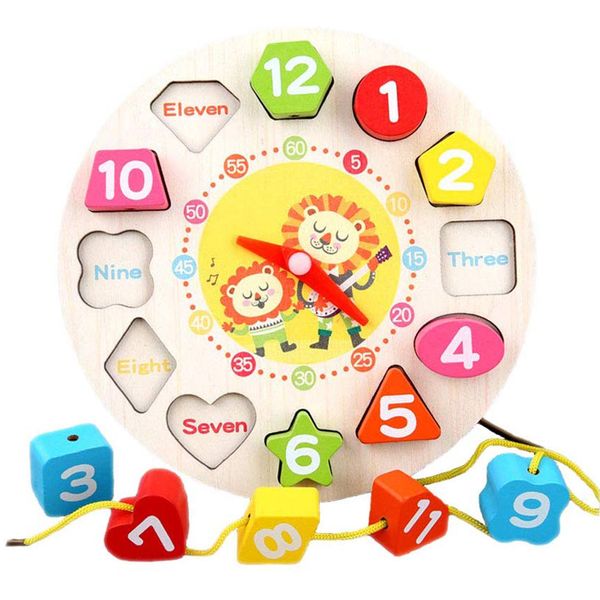 Wooden Shape Sorting Time-telling Seton Clock - Lion