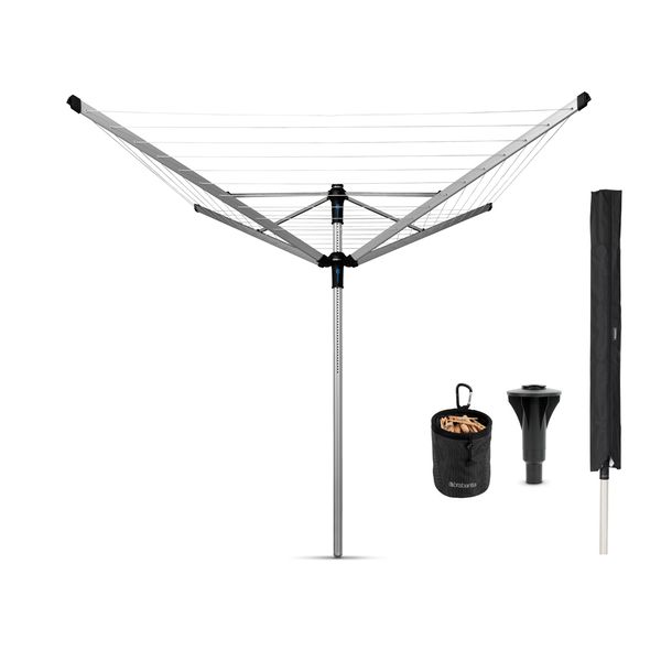 Brabantia Rotary Dryer Lift-O-Matic 60m Clothesline 50mm Tub Cover &amp; PegBag