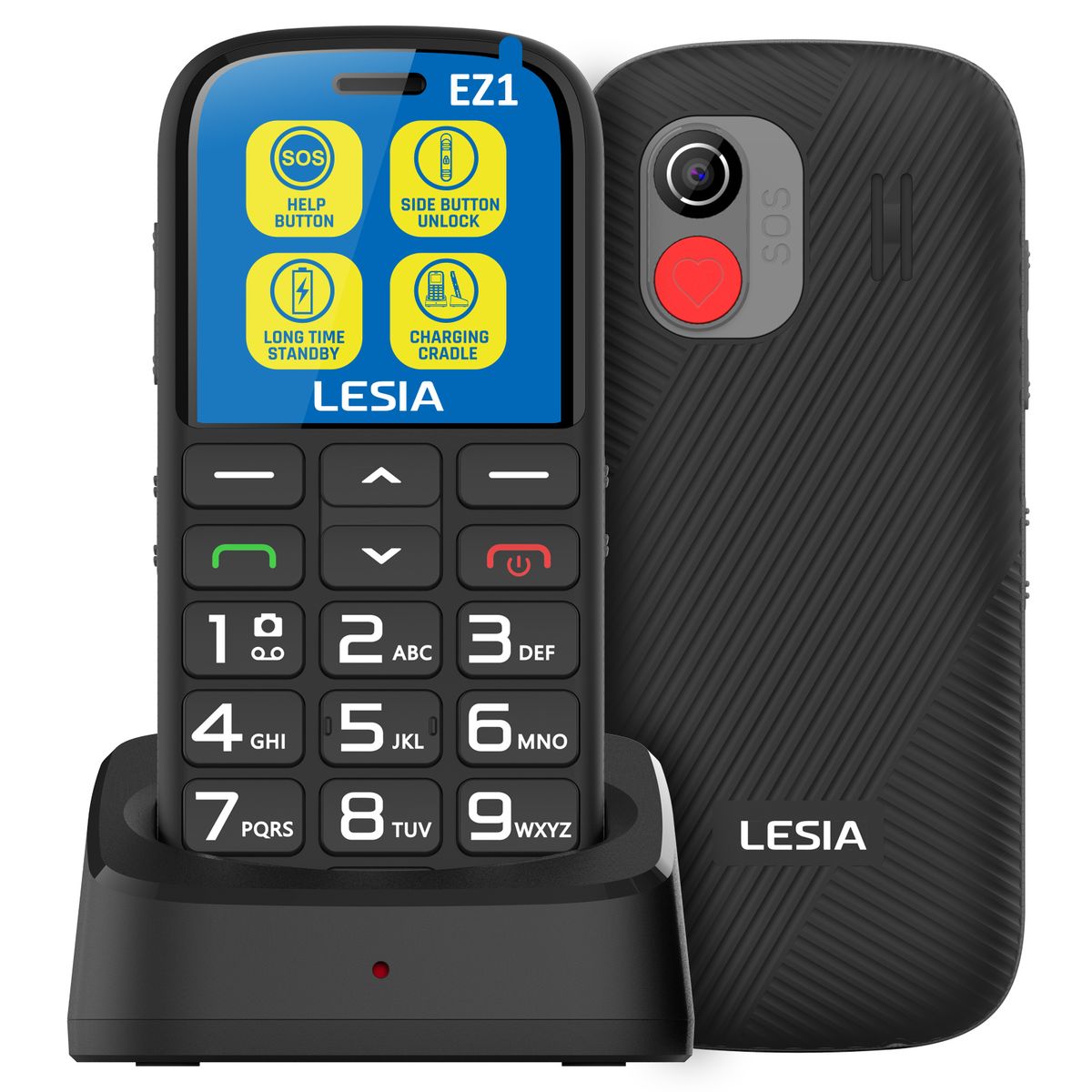 LESIA Big Button Mobile Phone for The Elderly Dual SIM Smart Senior Phone
