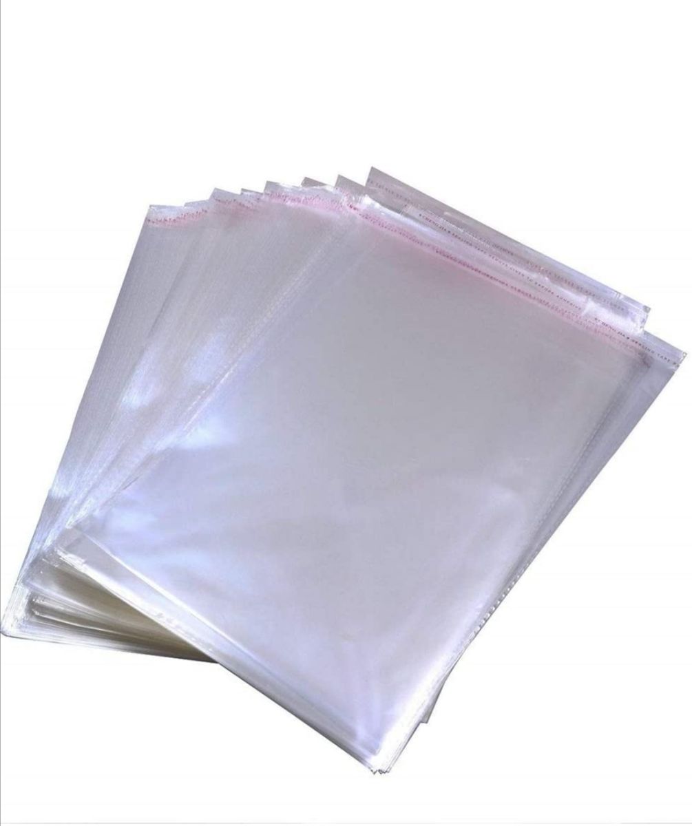 100 Self Seal Clear Cellophane Bags Resealable Plastic Bags 20cm X 30cm 