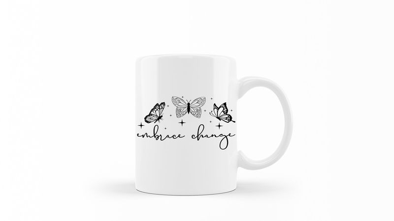 Embrace Change White Ceramic 0.325 L 1 Pack Mug