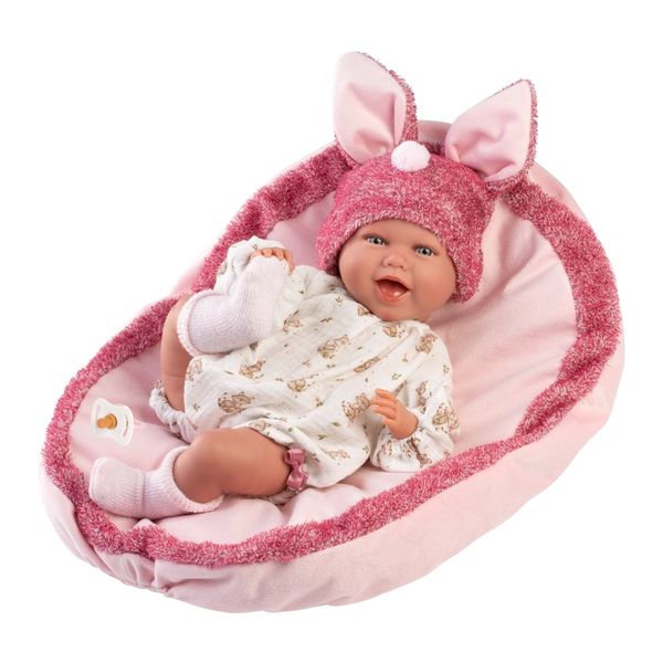 Llorens Baby Girl Doll w Laughing Mechanism, Clothing &amp; Cushion: Mimi 42cm