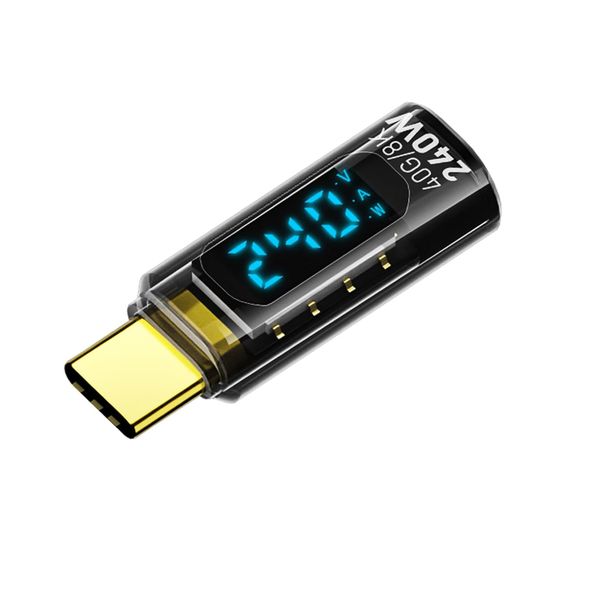 240W USB C Adapter Power Meter Tester Type C Male to Female Adapter