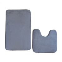 Cape Art Memory Foam 2 Piece Bath Mat Set Dark Grey