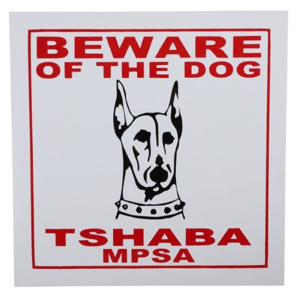 Plastic Doberman Beware Of Dog Sign 290 x 290mm