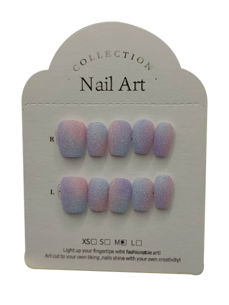 E124S Handmade Press-on Nails Small Size &amp; Color All-in One- 10Piece