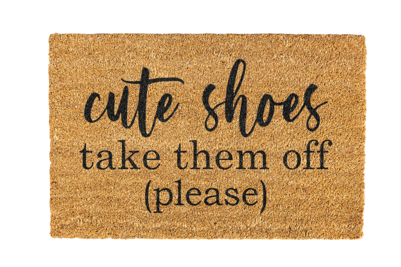 Cute Shoes Take Them Off Please Coir Doormat Design 700 x 400mm