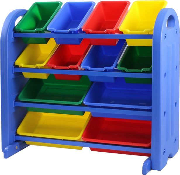 12 Bin Storage Rack - Plastic Brace