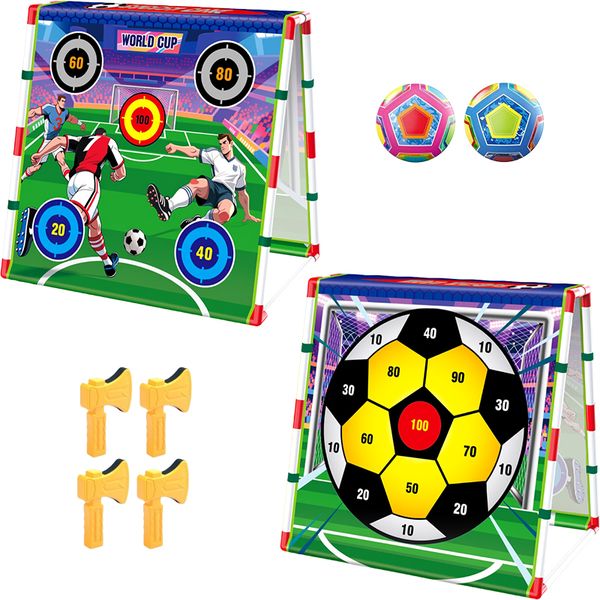 World Cup Kids 2 In 1 Soccer Football Game Flying Axe Toss Set Kid Boy Gift