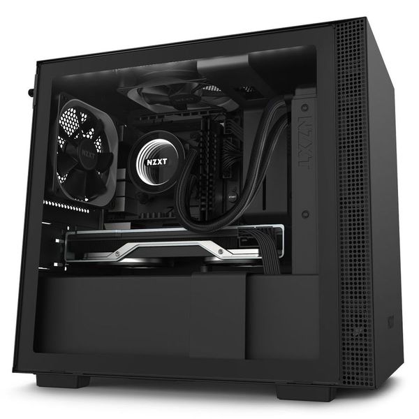 NZXT H210i Black/Black Mini-ITX Case with Lighting and Fan control